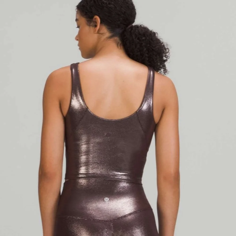 Lululemon Align High-Neck Tank Top *Shine Radiate Foil Print French Press Sz 2 - Picture 2 of 8